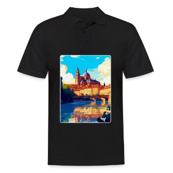 Salamanque Espagne Affiche de voyage vintage Souvenir WPA - Polo Homme - noir - Devant - Kai (181cm)