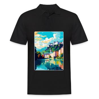 Salzbourg Autriche Poster de voyage vintage souvenir - Polo Homme - noir - Devant - Kai (181cm)
