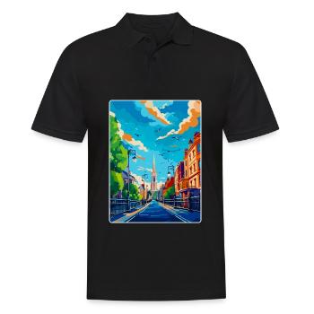 Dublin Ireland Uk Vintage Travel Poster Souvenir - Men's Polo Shirt - black - Front - Kai (181cm)