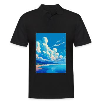 Côte D Azur Frankreich Côte d'Azur Frankreich Poster - Männer Poloshirt - Schwarz - Vorne - Kai (181cm)