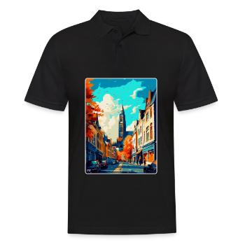 Maastricht Niederlande Vintage Reiseplakat WPA - Männer Poloshirt - Schwarz - Vorne - Kai (181cm)
