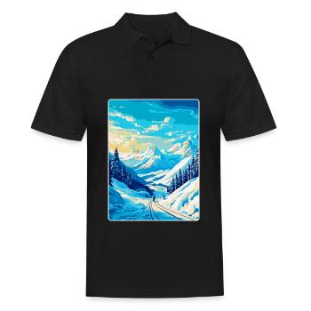 Laax Schweiz Vintage Reiseplakat Souvenir - Männer Poloshirt - Schwarz - Vorne - Kai (181cm)
