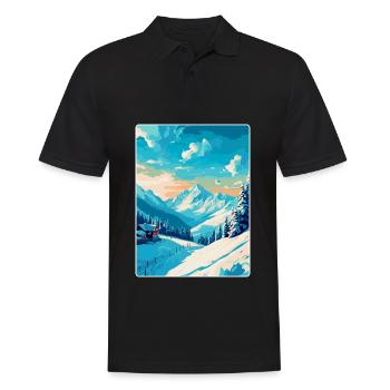 St Anton Am Arlberg Austria Vintage Travel Poster - Men's Polo Shirt - black - Front - Kai (181cm)