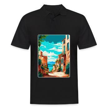 Mallorca Spanien Vintage Reiseplakat Souvenir WPA - Männer Poloshirt - Schwarz - Vorne - Kai (181cm)