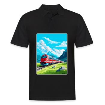 Glacier Express Suisse Affiche de voyage vintage - Polo Homme - noir - Devant - Kai (181cm)