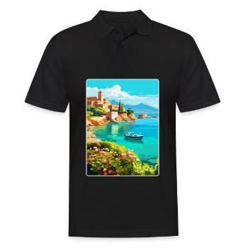 Crète Grèce Affiche de voyage vintage WPA Souvenir - Polo Homme - noir - Devant - Kai (181cm)