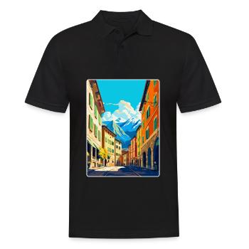 Trient Italien Vintage Reiseposter WPA Souvenir - Männer Poloshirt - Schwarz - Vorne - Kai (181cm)
