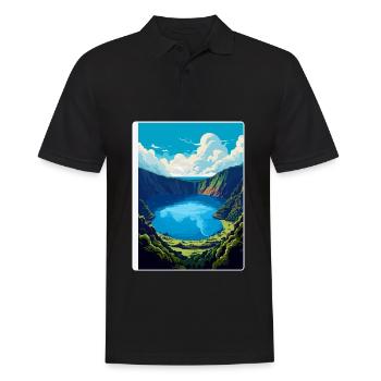 Die Azoren Portugal Vintage Reiseplakat WPA Art - Männer Poloshirt - Schwarz - Vorne - Kai (181cm)