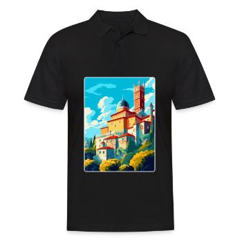 Sintra Portugal Affiche de voyage vintage Souvenir WPA - Polo Homme - noir - Devant - Kai (181cm)