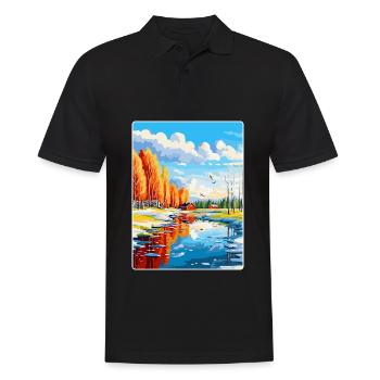 Oulu Finlande Affiche de voyage vintage WPA Souvenir - Polo Homme - noir - Devant - Kai (181cm)
