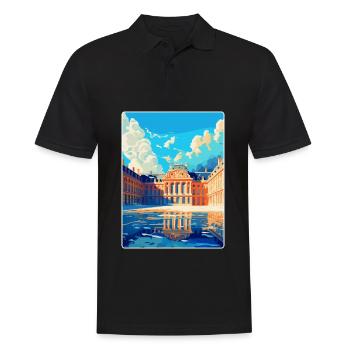 Versailles Frankreich Vintage Reiseplakat Souvenir - Männer Poloshirt - Schwarz - Vorne - Kai (181cm)