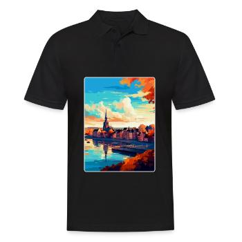 Nijmegen Netherlands Vintage Travel Poster WPA Art - Men's Polo Shirt - black - Front - Kai (181cm)