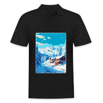 Méribel France Affiche de voyage vintage Souvenir WPA - Polo Homme - noir - Devant - Kai (181cm)