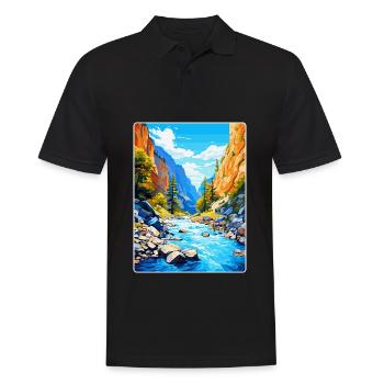 Samaria Schlucht Griechenland Vintage Reise Poster WPA Kunst - Männer Poloshirt - Schwarz - Vorne - Kai (181cm)