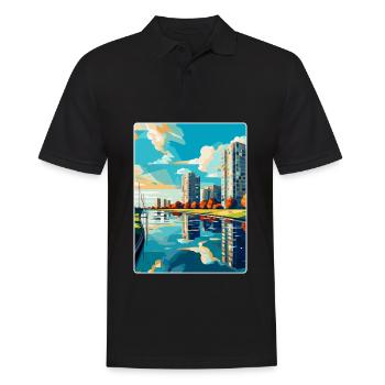 Souvenir de l’affiche de voyage vintage Almere Pays-Bas - Polo Homme - noir - Devant - Kai (181cm)