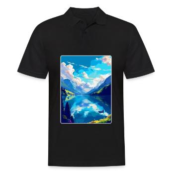 Lac des Quatre-Cantons, Suisse, Affiche de voyage vintage WPA - Polo Homme - noir - Devant - Kai (181cm)