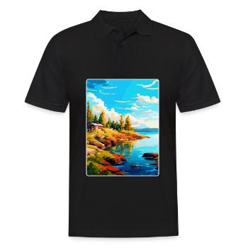Ålandinseln Finnland Vintage Reiseplakat WPA - Männer Poloshirt - Schwarz - Vorne - Kai (181cm)