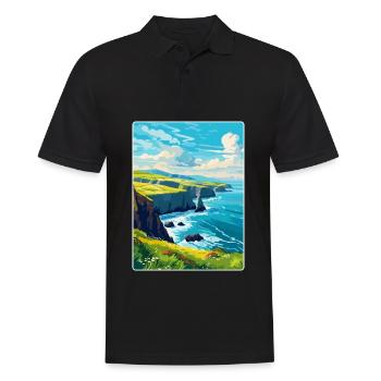 Dingle Halbinsel Irland Vereinigtes Königreich Vintage Reiseposter - Männer Poloshirt - Schwarz - Vorne - Kai (181cm)