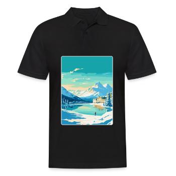 St Moritz Suisse Affiche de voyage vintage WPA - Polo Homme - noir - Devant - Kai (181cm)