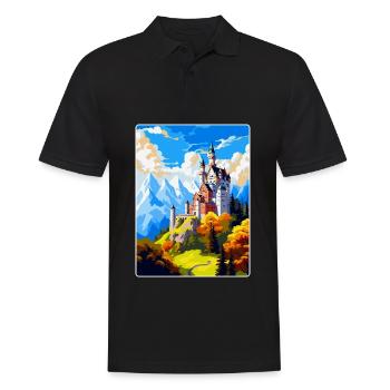 Château de Neuschwanstein Allemagne Affiche de voyage WPA - Polo Homme - noir - Devant - Kai (181cm)