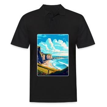 Normandie France Affiche de voyage vintage Souvenir WPA - Polo Homme - noir - Devant - Kai (181cm)
