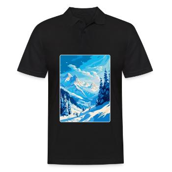 St Anton Am Arlberg Austria Vintage Travel Poster - Men's Polo Shirt - black - Front - Kai (181cm)
