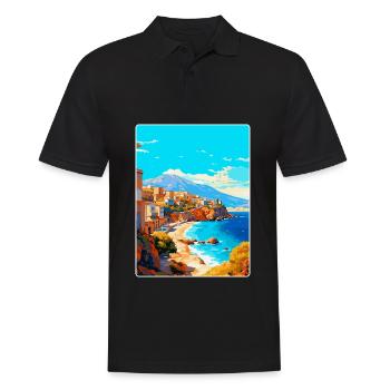 Crète Grèce Affiche de voyage vintage WPA Souvenir - Polo Homme - noir - Devant - Kai (181cm)