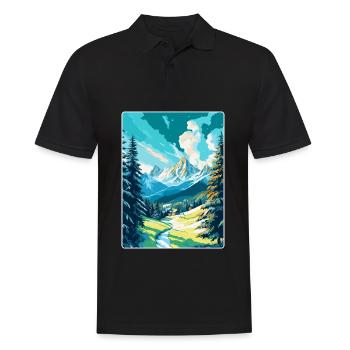 St Moritz Suisse Affiche de voyage vintage WPA - Polo Homme - noir - Devant - Kai (181cm)