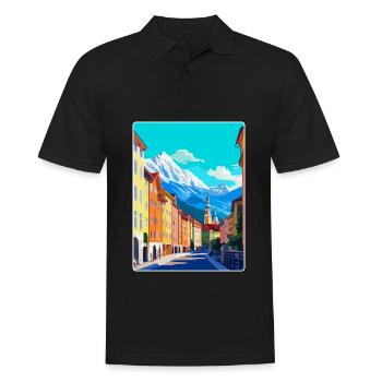 Innsbruck Autriche Affiche de voyage vintage souvenir - Polo Homme - noir - Devant - Kai (181cm)