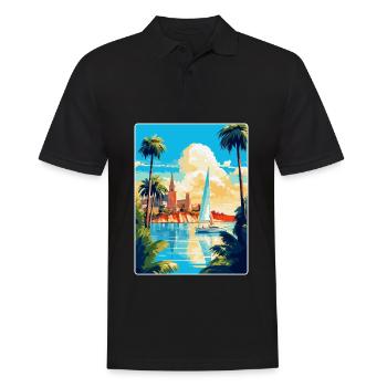Palma De Mallorca Spain Vintage Travel Poster WPA - Men's Polo Shirt - black - Front - Kai (181cm)