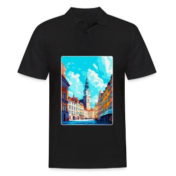 Poznan Pologne Affiche de voyage vintage WPA Souvenir - Polo Homme - noir - Devant - Kai (181cm)