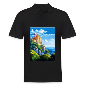 Sintra Portugal Affiche de voyage vintage Souvenir WPA - Polo Homme - noir - Devant - Kai (181cm)