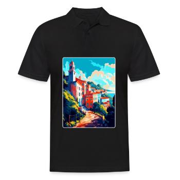 Sintra Portugal Affiche de voyage vintage Souvenir WPA - Polo Homme - noir - Devant - Kai (181cm)