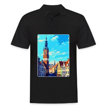 Breslau Polen Vintage Reiseplakat Souvenir WPA - Männer Poloshirt - Schwarz - Vorne - Kai (181cm)
