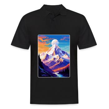 Mont Blanc Mountain Europe Vintage Poster de voyage - Polo Homme - noir - Devant - Kai (181cm)
