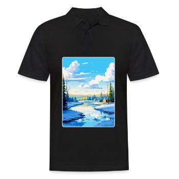 Rovaniemi Finlande Affiche de voyage vintage souvenir - Polo Homme - noir - Devant - Kai (181cm)