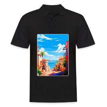 Palma Nova Espagne Affiche de voyage vintage souvenir - Polo Homme - noir - Devant - Kai (181cm)