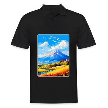 Mont Vardousia Grèce Affiche de voyage vintage WPA - Polo Homme - noir - Devant - Kai (181cm)