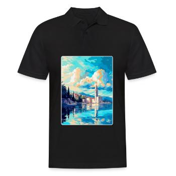 Split Kroatien Vintage Reiseplakat WPA Souvenir - Männer Poloshirt - Schwarz - Vorne - Kai (181cm)
