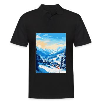 Saalbach Autriche Affiche de voyage vintage souvenir - Polo Homme - noir - Devant - Kai (181cm)