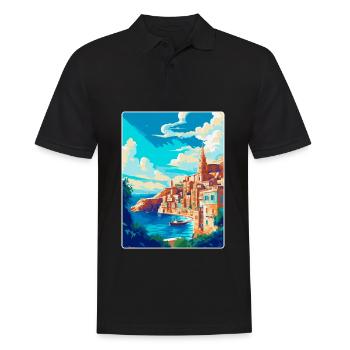 La Valette Malte Affiche de voyage vintage Souvenir WPA - Polo Homme - noir - Devant - Kai (181cm)