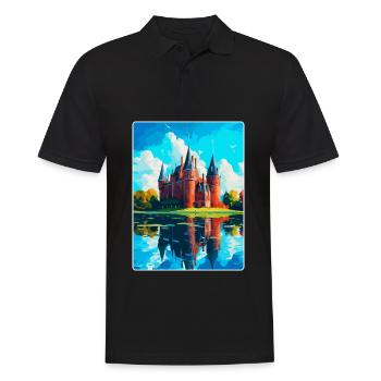 Château de Haar Pays-Bas Affiche de voyage vintage - Polo Homme - noir - Devant - Kai (181cm)