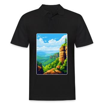 Elbsandsteingebirge Deutschland Reiseplakat WPA - Männer Poloshirt - Schwarz - Vorne - Kai (181cm)