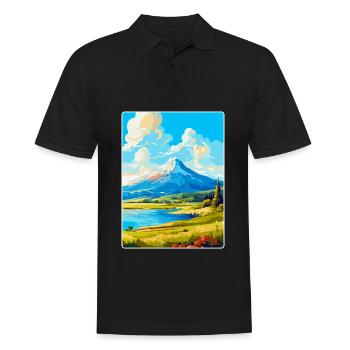 Mont Dirfi Grèce Affiche de voyage vintage souvenir - Polo Homme - noir - Devant - Kai (181cm)