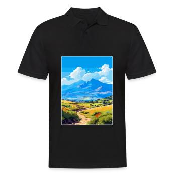 Mount Ida Greece Vintage Travel Poster Souvenir - Men's Polo Shirt - black - Front - Kai (181cm)