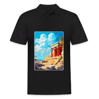 Knossos Palace Greece Vintage Travel Poster WPA - Men's Polo Shirt - black - Front - Kai (181cm)