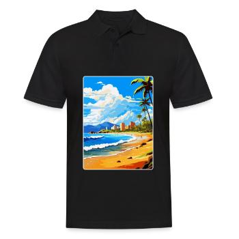 Playa De Las Americas Spanien Vintage Reiseplakat - Männer Poloshirt - Schwarz - Vorne - Kai (181cm)