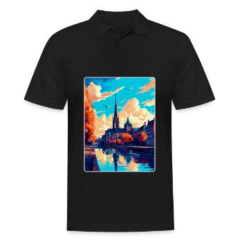 Bonn Allemagne Affiche de voyage vintage WPA Souvenir - Polo Homme - noir - Devant - Kai (181cm)