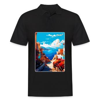Crète Grèce Affiche de voyage vintage WPA Souvenir - Polo Homme - noir - Devant - Kai (181cm)