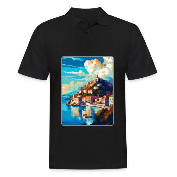 Kavala Grèce Vintage Affiche de voyage WPA Souvenir - Polo Homme - noir - Devant - Kai (181cm)